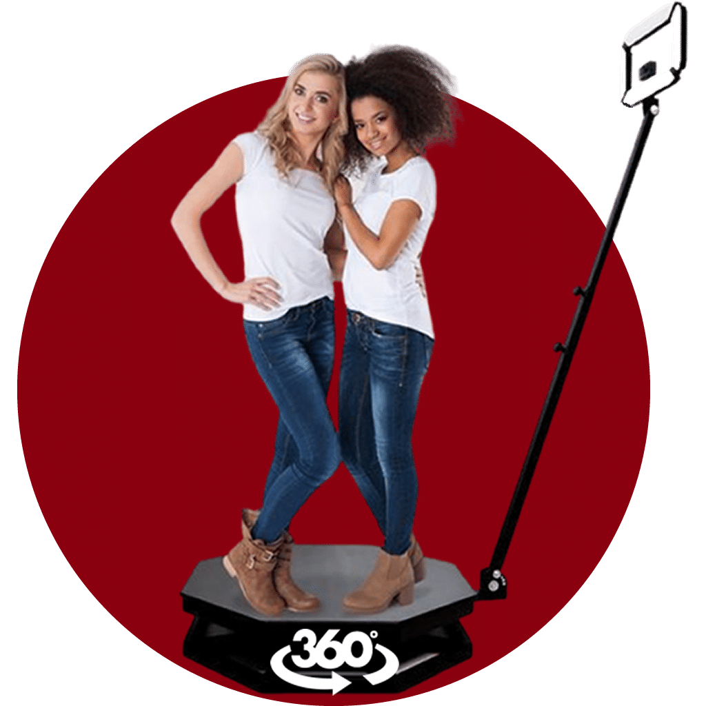 Deux filles sur un photobooth 360